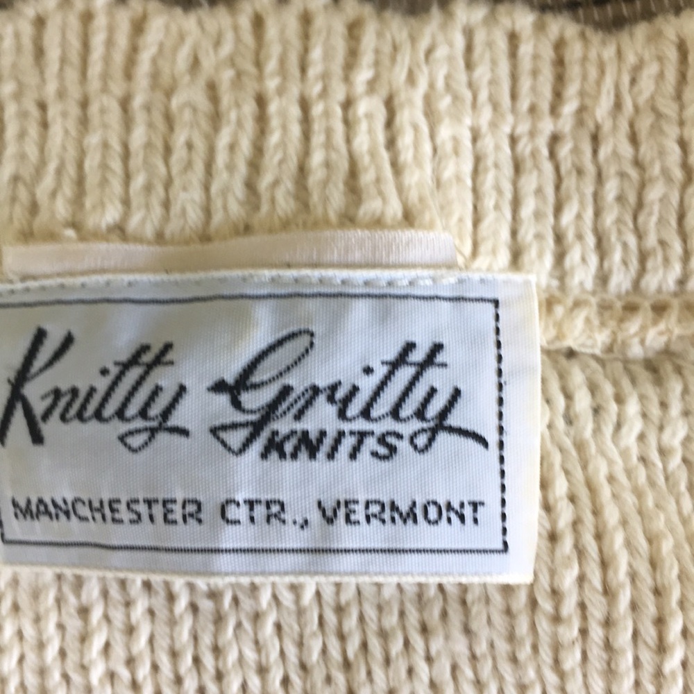 Hand knit embroidered sweater vest sz M cotton high quality vintage - Picture 7 of 10